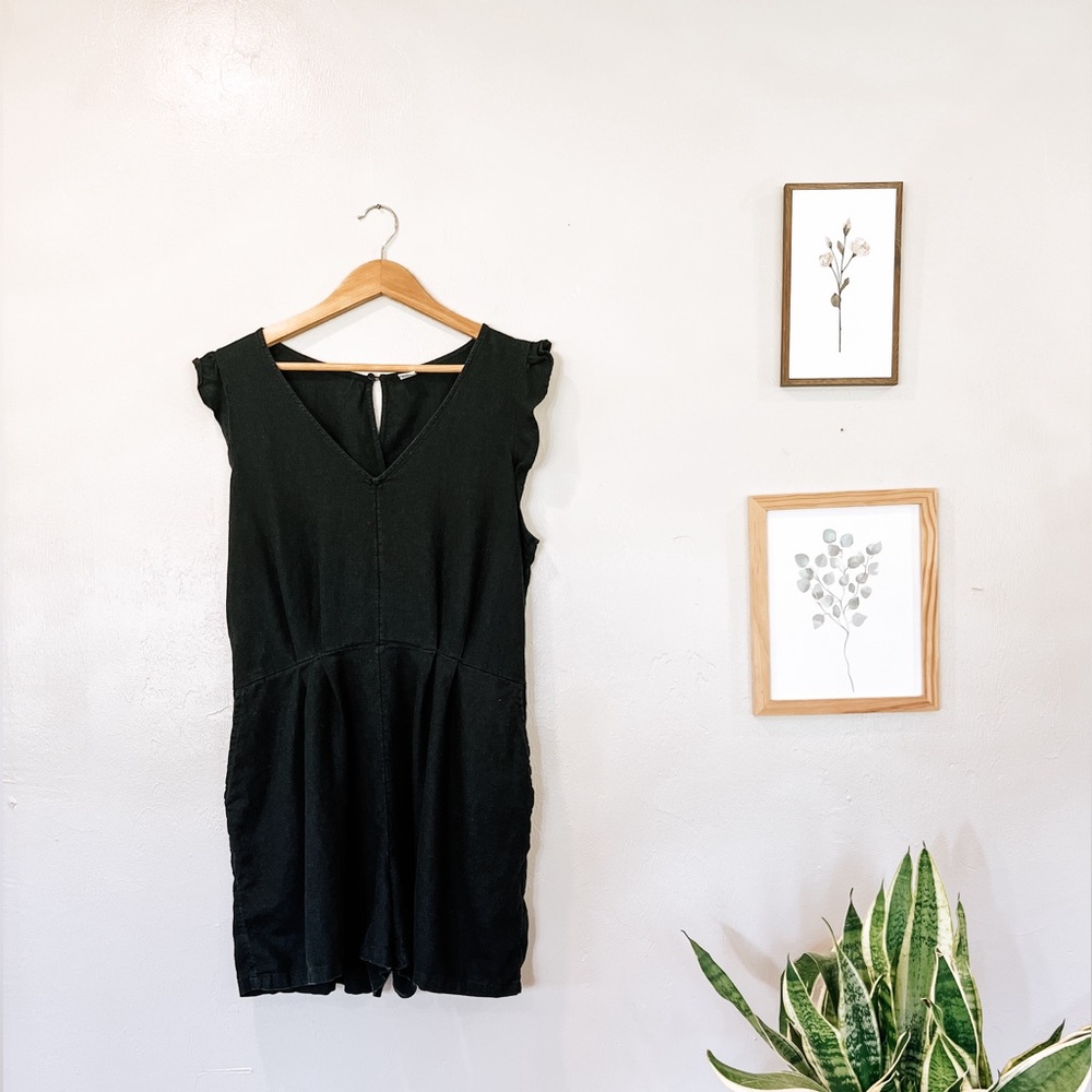 Black linen blend Old Navy romper